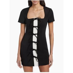As It May Koresma Colorblocked Bowtie Minidress Black and White Size S NWT $395